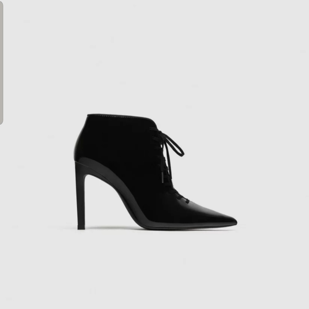 Zara Black Heel Booties US 8